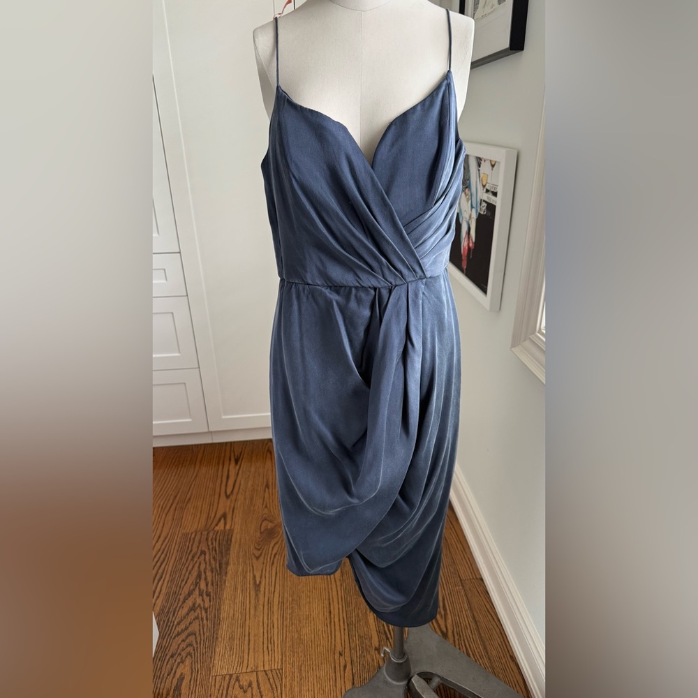 Zimmerman Navy Blue Draped Dress